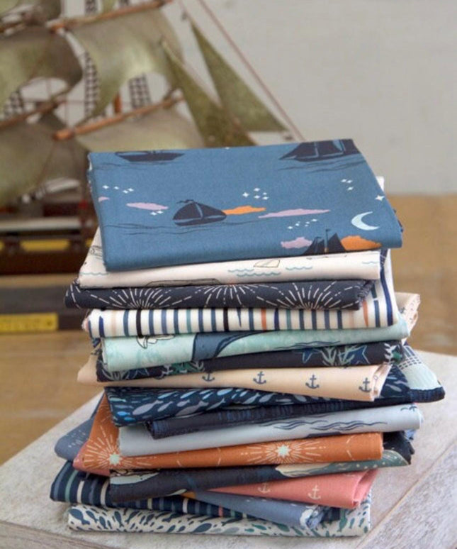 AGF Enchanted Voyage - Offshore Dream Breeze - Quilt Fabric by Art Gallery Fabrics - HALF YARD - Ocean Nautical  Beach Fabric