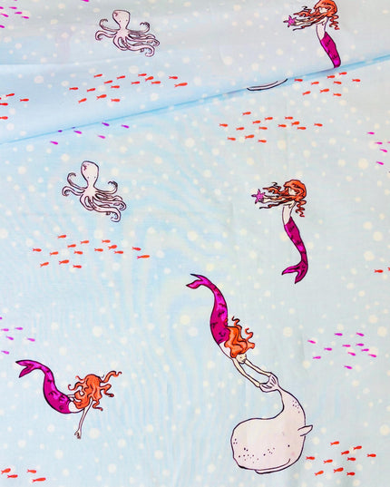 Out to Sea by Sarah Jane for Michael Miller - Fat Quarter - Mermiad Fabric - OOP - Rare
