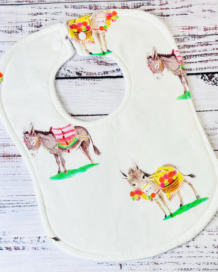 Baby Bib Gift Set | Bibs | Drool Bib | Girl Baby Bibs | Girl Drool Bibs | New Baby Gift | Baby Gift | Donkey | Heather Ross
