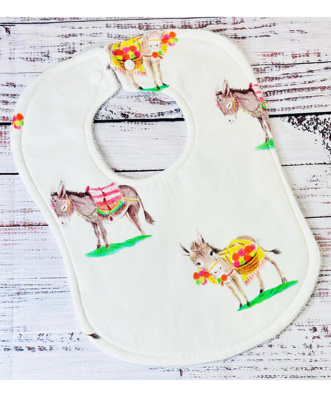 Baby Bib Gift Set | Bibs | Drool Bib | Girl Baby Bibs | Girl Drool Bibs | New Baby Gift | Baby Gift | Donkey | Heather Ross