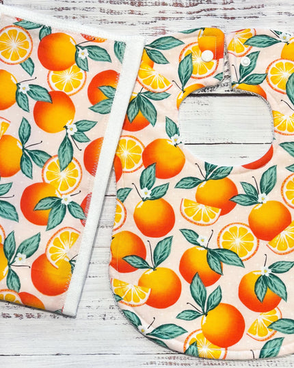 Baby Bib and Burp Cloth - Baby Bibs - Oranges Bib - Florida - Baby Shower Gift - Baby's Easter Gift