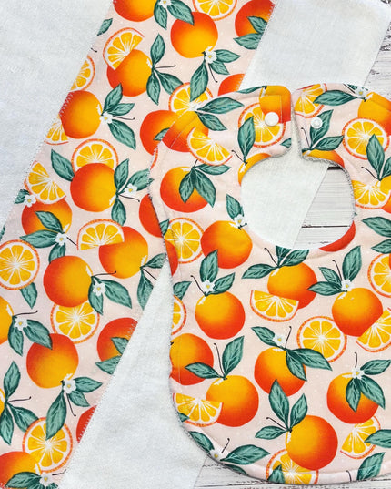 Baby Bib and Burp Cloth - Baby Bibs - Oranges Bib - Florida - Baby Shower Gift - Baby's Easter Gift
