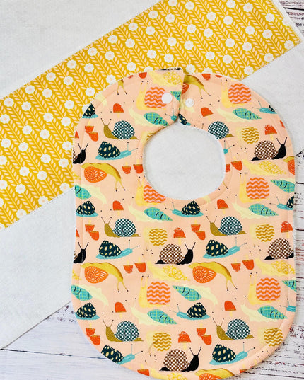 Baby Bib and Burp Cloth - Baby Bibs - Snails - Baby Shower Gift - Baby's First Gift - Baby Snail