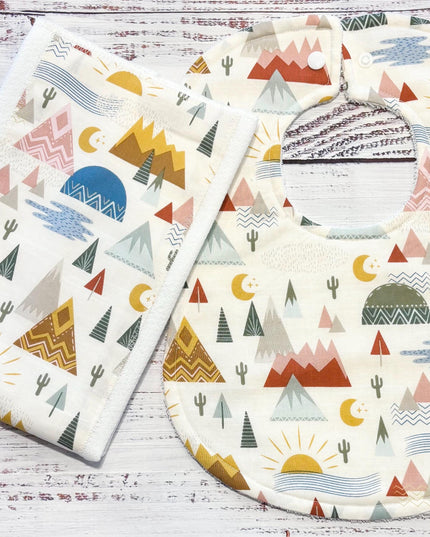 Baby Bib and Burp Cloth - Baby Bibs - Desert - Baby Shower Gift - Baby's First Gift