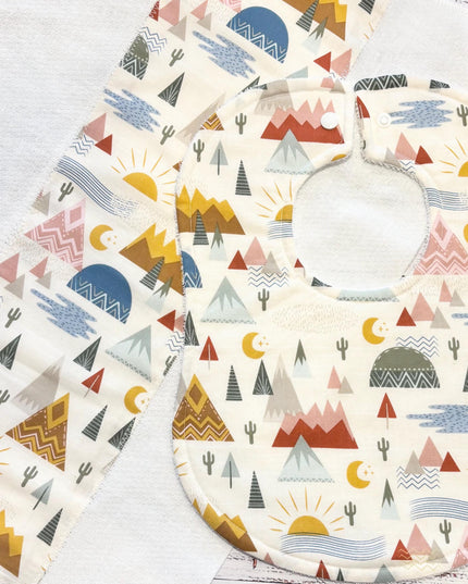 Baby Bib and Burp Cloth - Baby Bibs - Desert - Baby Shower Gift - Baby's First Gift