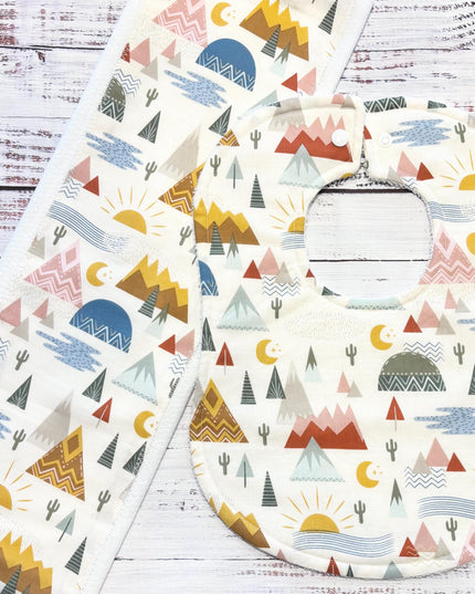 Baby Bib and Burp Cloth - Baby Bibs - Desert - Baby Shower Gift - Baby's First Gift