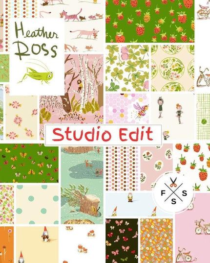 Heather Ross Studio Edit Frog Pond Blue 37022D-1, Windham Fabric, Cotton, Sold by the Half Yard