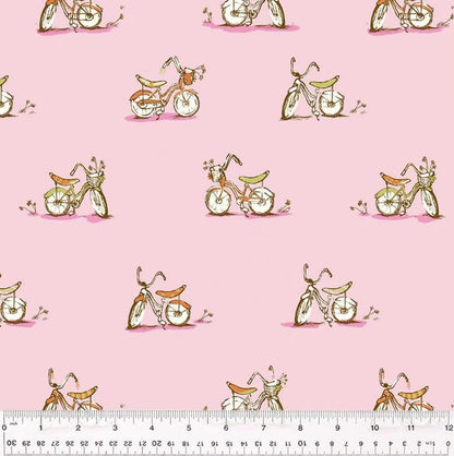 Heather Ross Studio Edit Dream Bike Pink 54327D-6, Windham Fabric, Cotton, Sold by the Half Yard