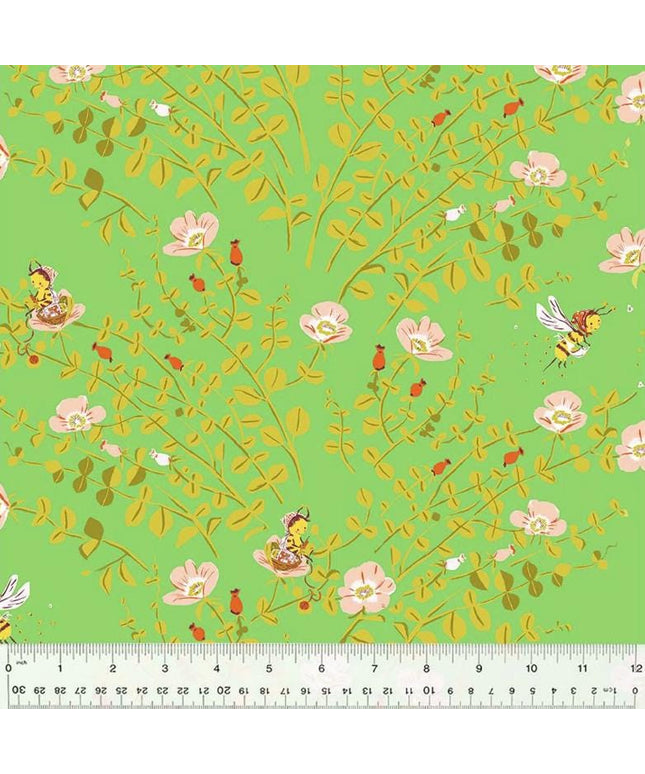 Heather Ross Studio Edit Nanny Bee 37023D-5 125, Windham Fabric, Cotton, Sold by the Half Yard