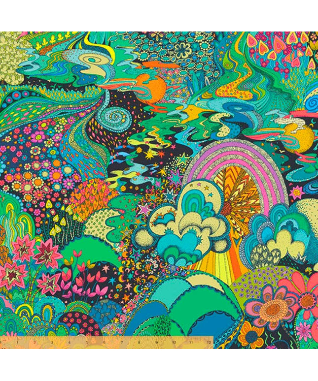 Sally Kelly, Xanadu in Midnight, Paradiso, Windham Fabric, Cotton, Sold by the Half Yard