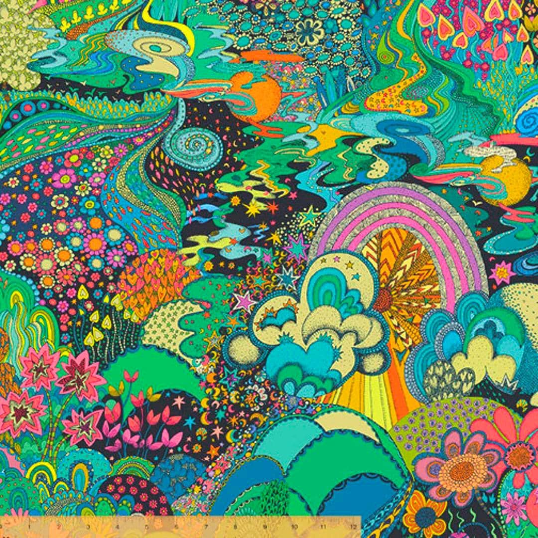 Sally Kelly, Xanadu in Midnight, Paradiso, Windham Fabric, Cotton, Sold by the Half Yard