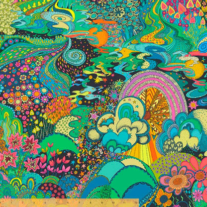 Sally Kelly, Xanadu in Midnight, Paradiso, Windham Fabric, Cotton, Sold by the Half Yard