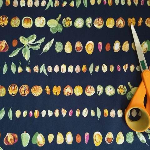 Art Gallery Fabrics, Nut Medley Mediterraneo, Cotton, Sold by the Half Yard