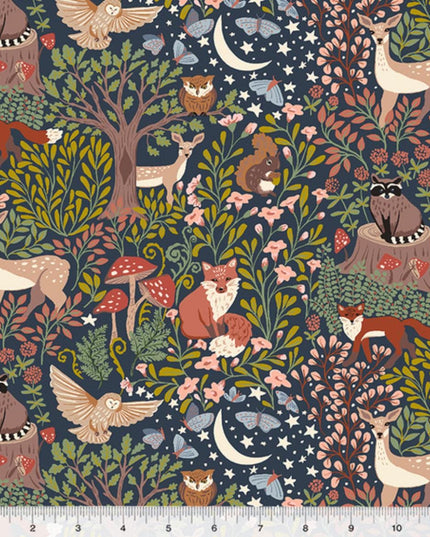 Enchanted in Night, Under the Canopy, Monaluna, Windham Fabric, Organic Cotton, Sold by the Half Yard