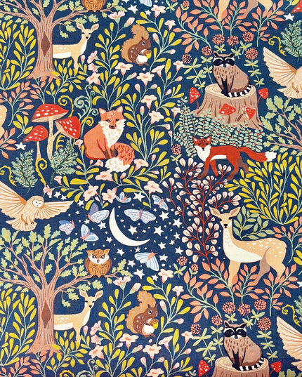 Enchanted in Night, Under the Canopy, Monaluna, Windham Fabric, Organic Cotton, Sold by the Half Yard