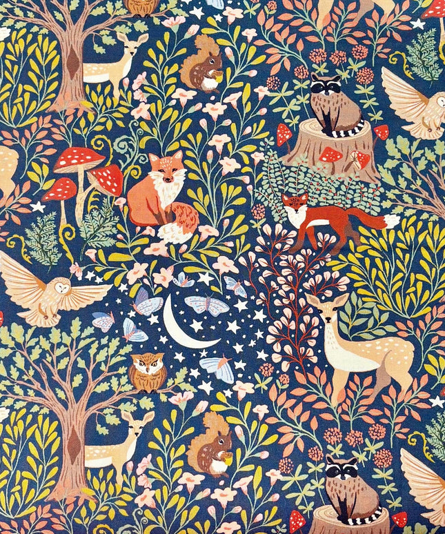 Enchanted in Night, Under the Canopy, Monaluna, Windham Fabric, Organic Cotton, Sold by the Half Yard
