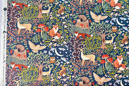 Enchanted, Under the Canopy, Woodland Animals by Monaluna, Windham Fabric, Organic Cotton, Sold by the Half Yard