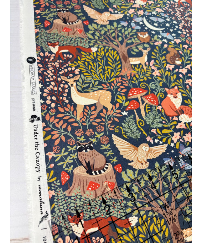 Enchanted in Night, Under the Canopy, Monaluna, Windham Fabric, Organic Cotton, Sold by the Half Yard
