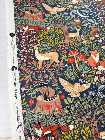 Enchanted, Under the Canopy, Woodland Animals by Monaluna, Windham Fabric, Organic Cotton, Sold by the Half Yard