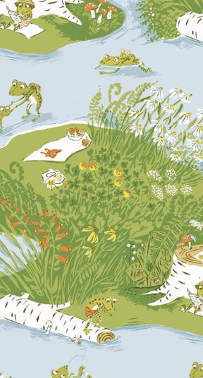 Heather Ross Studio Edit Frog Pond Blue 37022D-1, Windham Fabric, Cotton, Sold by the Half Yard
