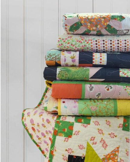 Heather Ross Studio Edit Strawberries on White, Windham Fabric, Cotton, Sold by the Half Yard
