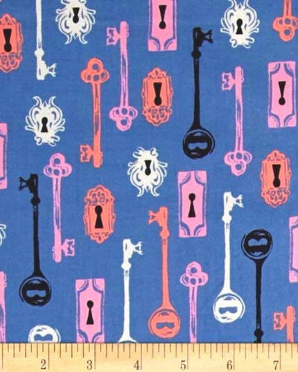 Cotton + Steel, BOO! 2016 OOP, Skeleton Keys on Purple, Cotton, Sold by the Fat Quarter
