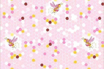 Fat Quarter SET | Heather Ross Studio Edit | Nanny Bee Fabric | Hex Bee in Pink | Windham Fabric | Studio Edit