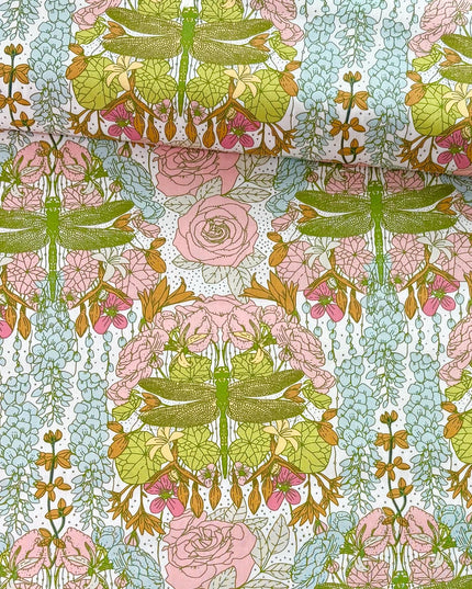 AGF Fabric | Libellule in Ascension | AGF Spring Equinox  | Sold by the Half Yard | Dragonfly | Katie O’Shea