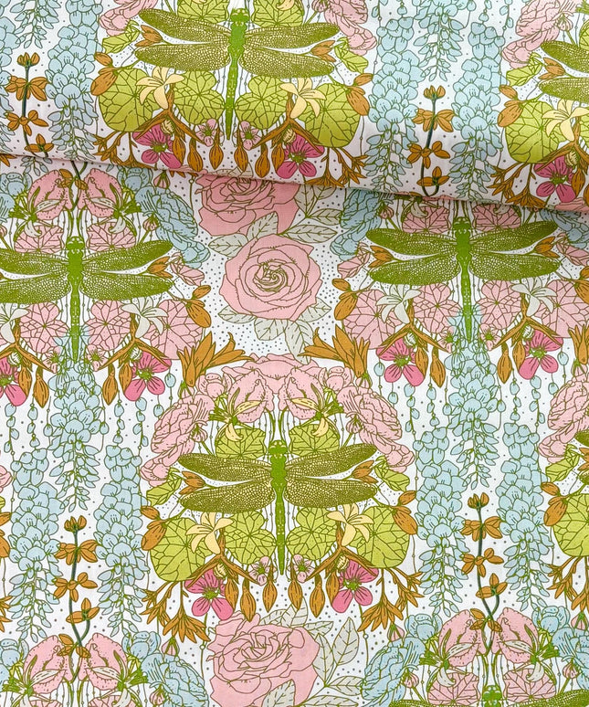 AGF Fabric | Libellule in Ascension | AGF Spring Equinox  | Sold by the Half Yard | Dragonfly | Katie O’Shea