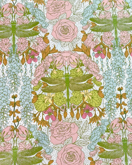 AGF Fabric | Libellule in Ascension | AGF Spring Equinox  | Sold by the Half Yard | Dragonfly | Katie O’Shea