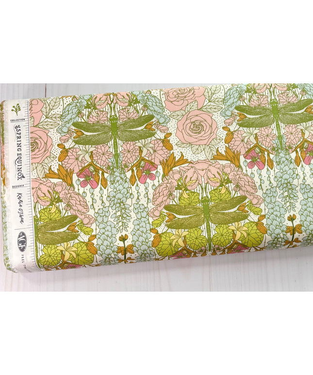AGF Fabric | Libellule in Ascension | AGF Spring Equinox  | Sold by the Half Yard | Dragonfly | Katie O’Shea