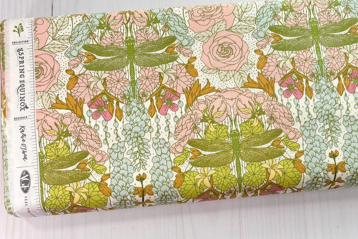 AGF Fabric | Libellule in Ascension | AGF Spring Equinox | Sold by the Half Yard | Dragonfly | Katie O’Shea