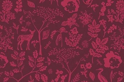 AGF Fabric | Flora and Fauna Foresta | Deer Fabric | Woodland Animals | FUS-FO-2108 | Sold by the Half Yard