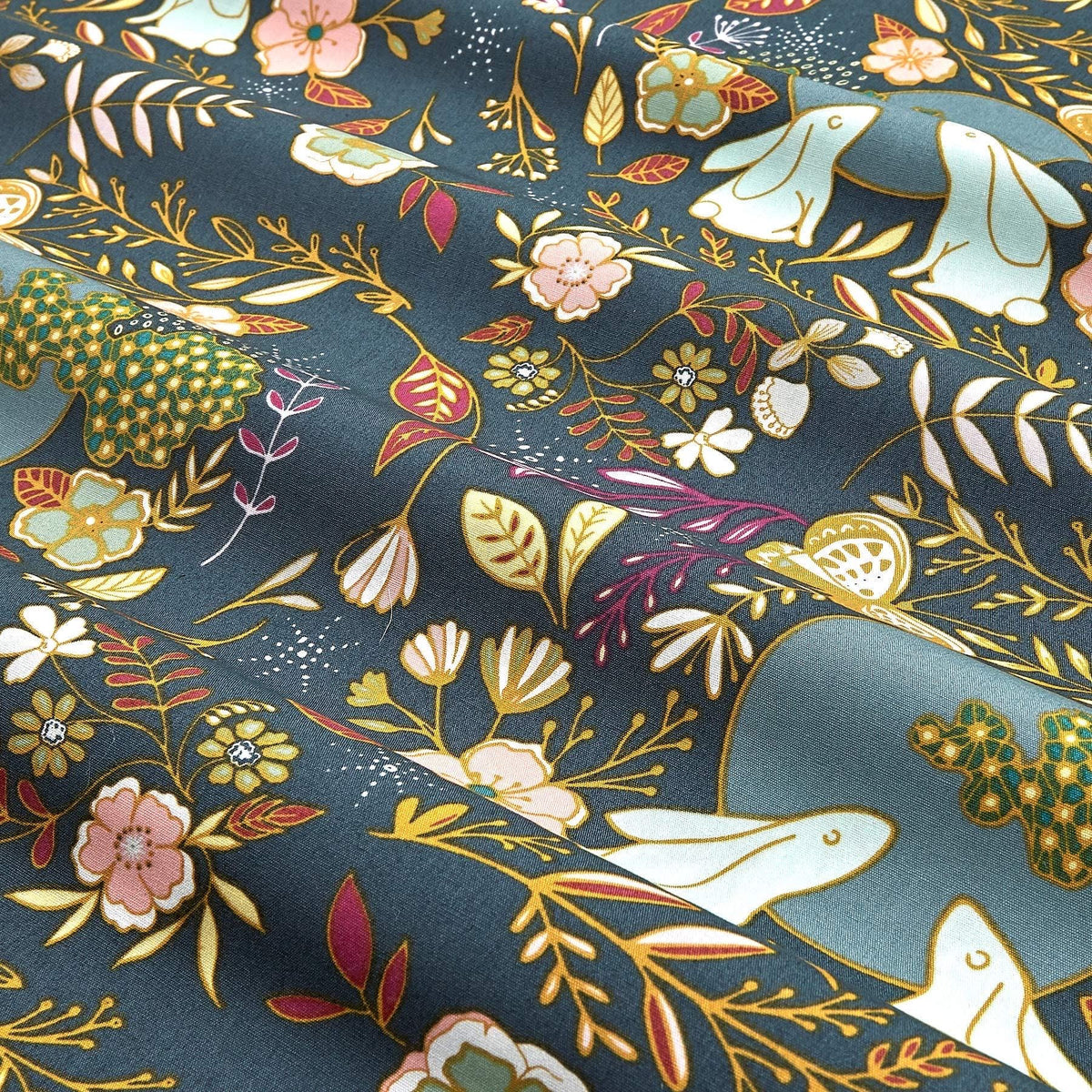 Nightfall Moon Stories Spark | Art Gallery Fabrics | AGF Quilt Fabrics | Bunny Fabric | Sold by the Half Yard
