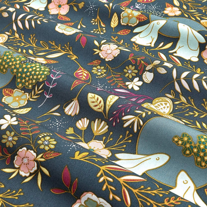Nightfall Moon Stories Spark | Art Gallery Fabrics | AGF Quilt Fabrics | Bunny Fabric | Sold by the Half Yard