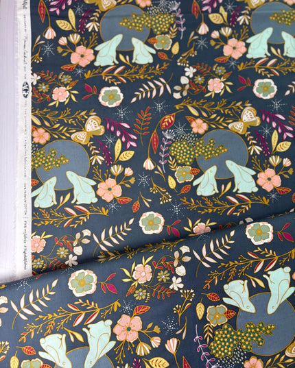 Nightfall Moon Stories Spark | Art Gallery Fabrics | AGF Quilt Fabrics | Bunny Fabric | Sold by the Half Yard