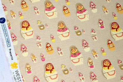 Heather Ross | West Hill by Heather Ross for Windham Fabrics | Matryoshka Dolls | 52875-6 - 125 | Russian Nesting Dolls | Fat Quarter