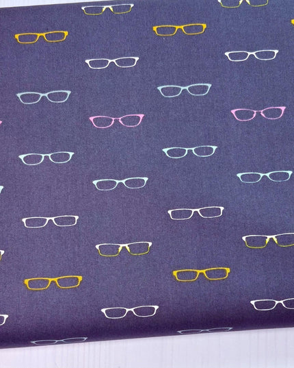 Art Gallery Fabric | Reader Glasses Fabric | Hooked by Mister Domestic Quilt | Cotton fabric | Sold by the Half Yard