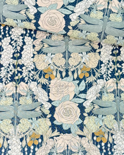 AGF Fabric | Libellule in Awakening | AGF Spring Equinox  | Sold by the Half Yard | Dragonfly | Katie O’Shea
