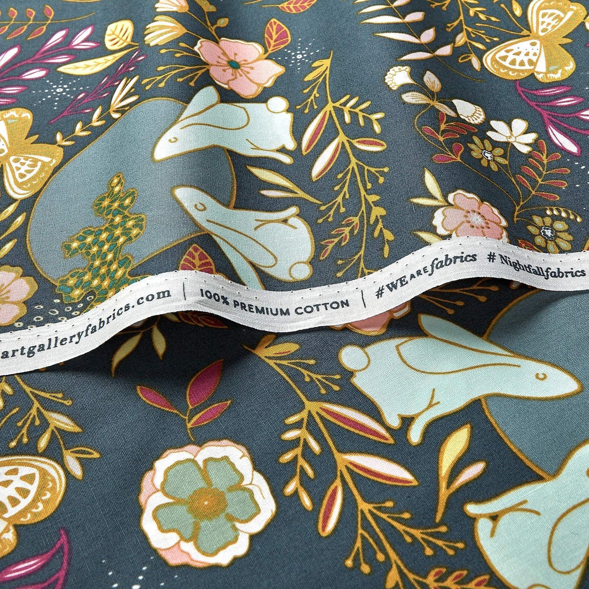 Nightfall Moon Stories Spark | Art Gallery Fabrics | AGF Quilt Fabrics | Bunny Fabric | Sold by the Half Yard