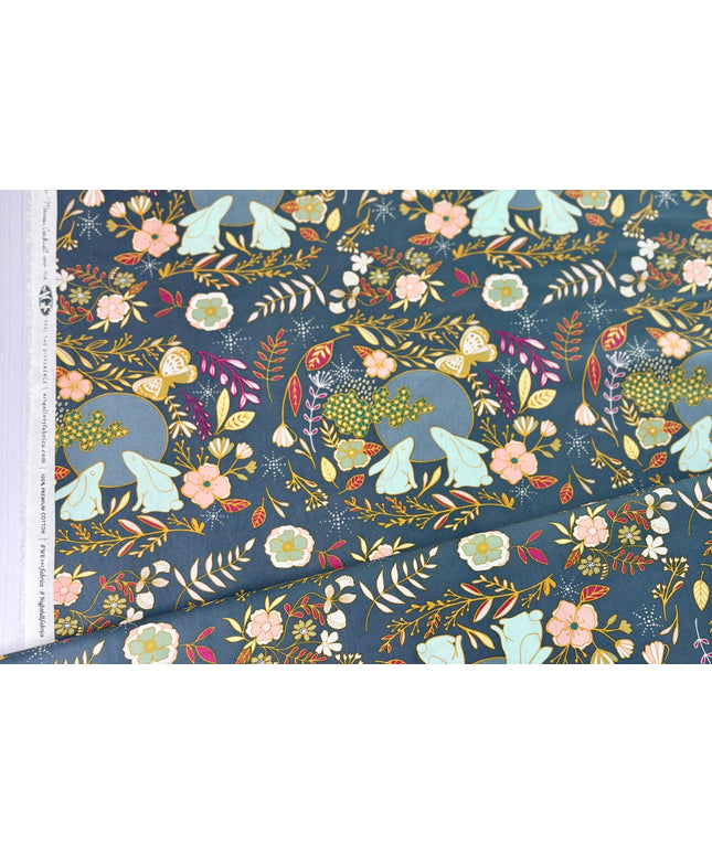 Nightfall Moon Stories Spark | Art Gallery Fabrics | AGF Quilt Fabrics | Bunny Fabric | Sold by the Half Yard