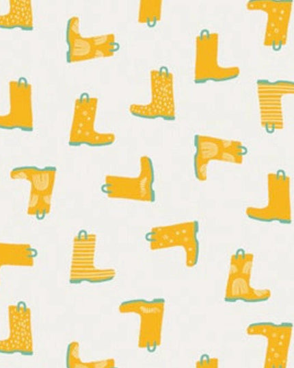 Yellow Rain Boots, Rain or Shine - Puddle Jump - Art Gallery Fabrics, springtime fabric, modern quilt fabric, 100% cotton By the Half Yard