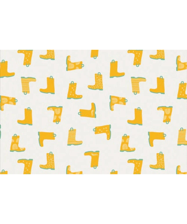 Yellow Rain Boots, Rain or Shine - Puddle Jump - Art Gallery Fabrics, springtime fabric, modern quilt fabric, 100% cotton By the Half Yard
