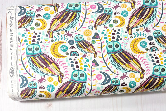 AGF Fabric | Sova Nightlight | LGU-57100 LUGU | Art Gallery Fabrics | Jessica Swift | Cotton Fabric | Owl Fabric | Sold by the Half Yard