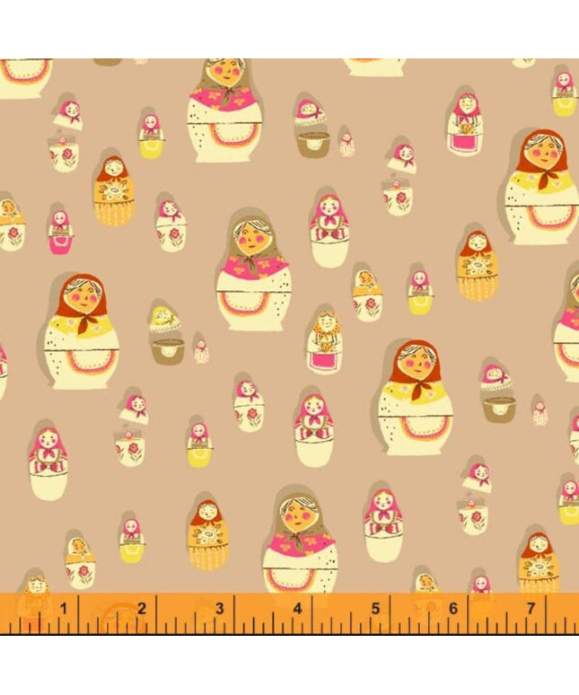 Heather Ross | West Hill by Heather Ross for Windham Fabrics | Matryoshka Dolls | 52875-6 - 125 | Russian Nesting Dolls | Fat Quarter