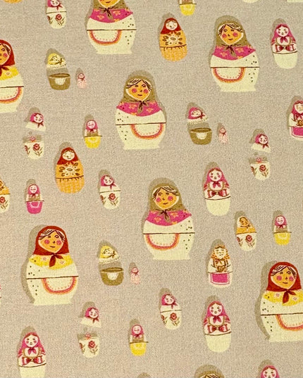 Heather Ross | West Hill by Heather Ross for Windham Fabrics | Matryoshka Dolls | 52875-6 - 125 | Russian Nesting Dolls | Fat Quarter