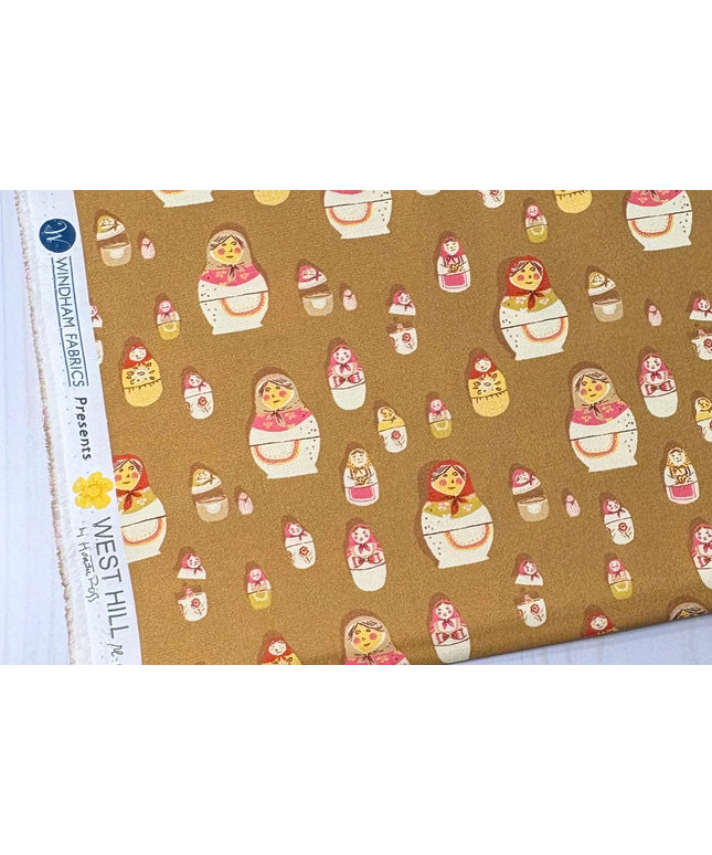 Heather Ross | West Hill by Heather Ross for Windham Fabrics | Matryoshka Dolls | Russian Nesting Dolls | Fat Quarter
