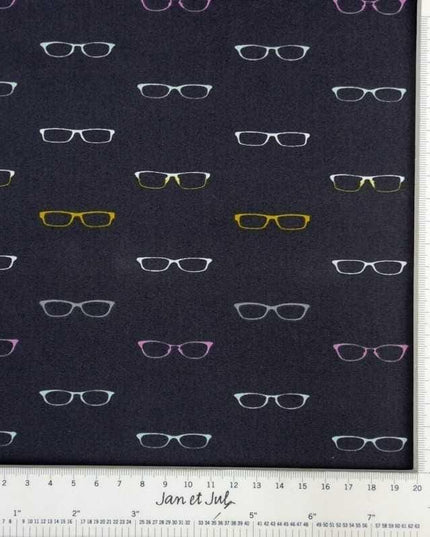 Art Gallery Fabric | Reader Glasses Fabric | Hooked by Mister Domestic Quilt | Cotton fabric | Sold by the Half Yard