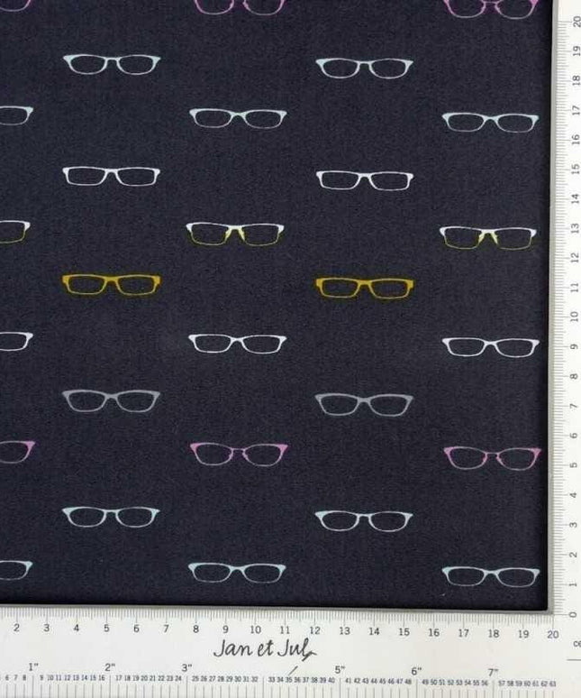 Art Gallery Fabric | Reader Glasses Fabric | Hooked by Mister Domestic Quilt | Cotton fabric | Sold by the Half Yard