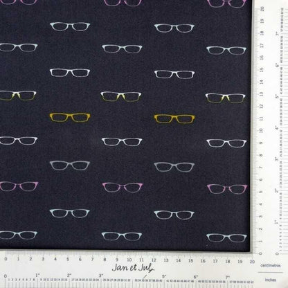 Art Gallery Fabric | Reader Glasses Fabric | Hooked by Mister Domestic Quilt | Cotton fabric | Sold by the Half Yard